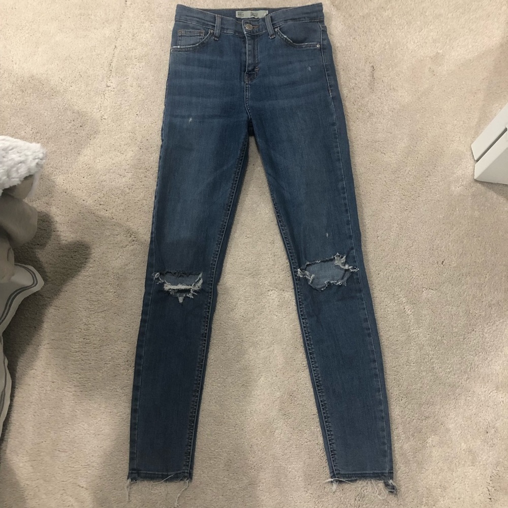Topshop Jamie high rise distressed jeans